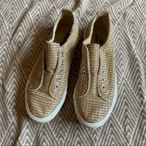 Kinetic Gold Slip On Sneakers No Lace Glamorous